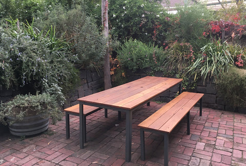 8 person outdoor table and bench seats